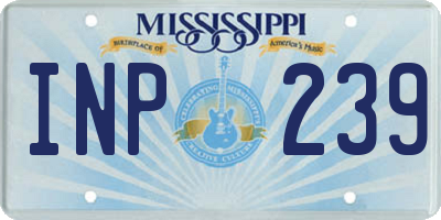 MS license plate INP239
