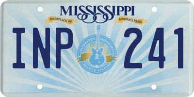 MS license plate INP241
