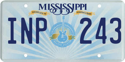 MS license plate INP243