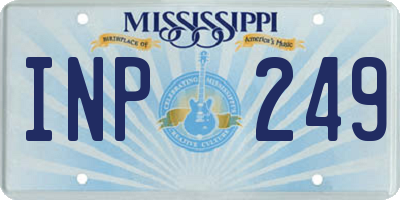 MS license plate INP249