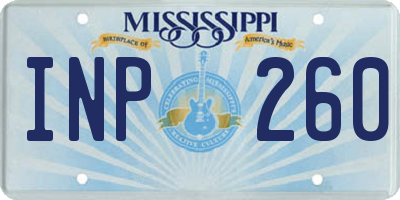 MS license plate INP260