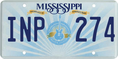 MS license plate INP274