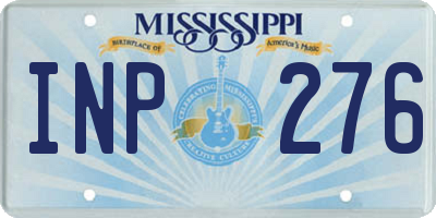 MS license plate INP276