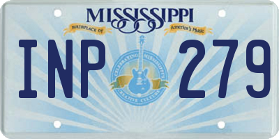 MS license plate INP279