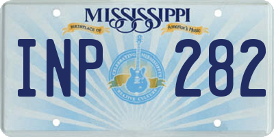 MS license plate INP282