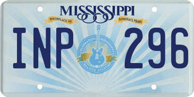 MS license plate INP296