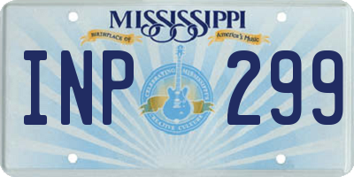 MS license plate INP299