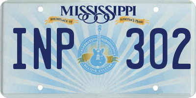 MS license plate INP302