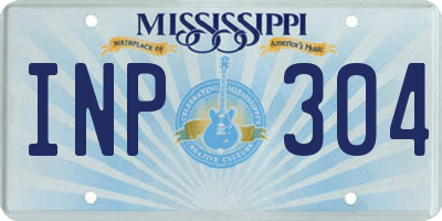 MS license plate INP304
