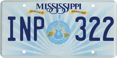 MS license plate INP322