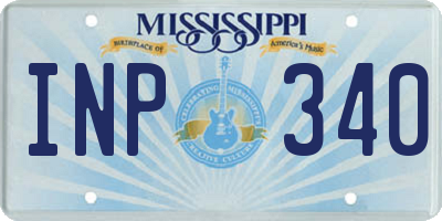 MS license plate INP340