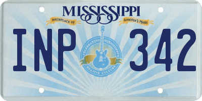 MS license plate INP342