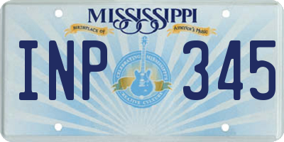 MS license plate INP345