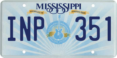 MS license plate INP351