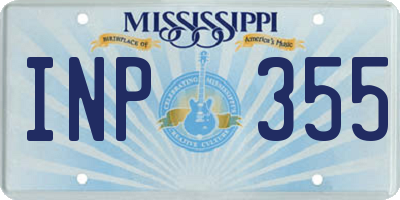 MS license plate INP355