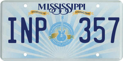 MS license plate INP357