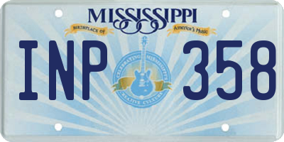 MS license plate INP358