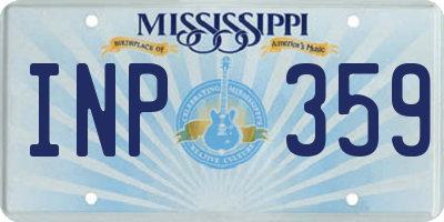 MS license plate INP359