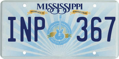 MS license plate INP367
