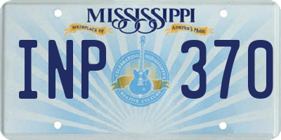 MS license plate INP370