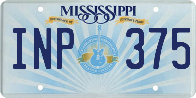 MS license plate INP375