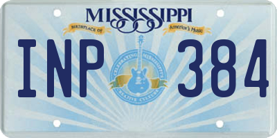 MS license plate INP384