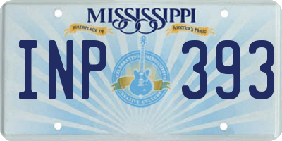 MS license plate INP393