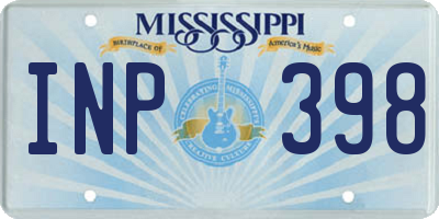 MS license plate INP398
