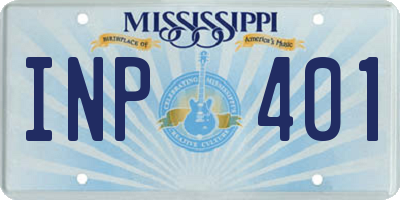 MS license plate INP401