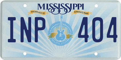 MS license plate INP404