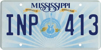 MS license plate INP413