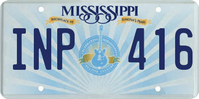 MS license plate INP416