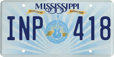 MS license plate INP418