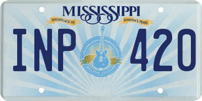 MS license plate INP420