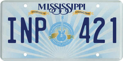 MS license plate INP421