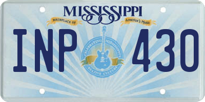 MS license plate INP430
