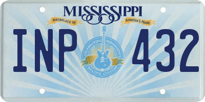 MS license plate INP432