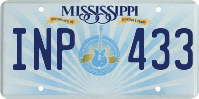 MS license plate INP433