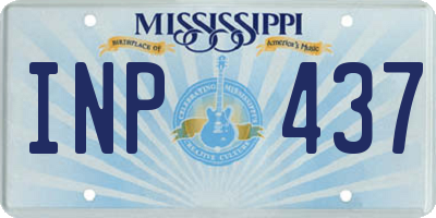 MS license plate INP437