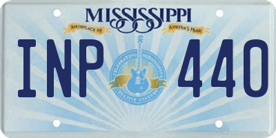 MS license plate INP440