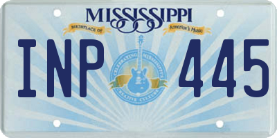 MS license plate INP445