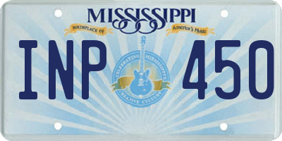 MS license plate INP450