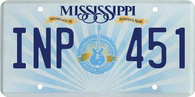 MS license plate INP451