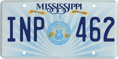 MS license plate INP462