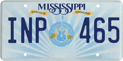 MS license plate INP465