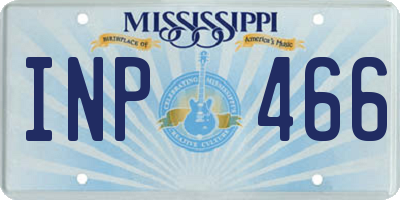 MS license plate INP466