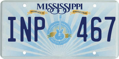 MS license plate INP467