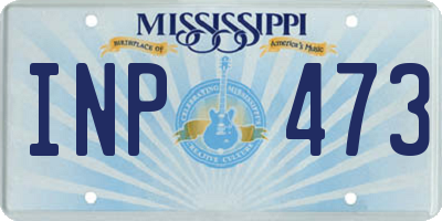 MS license plate INP473
