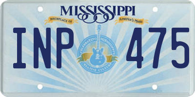 MS license plate INP475