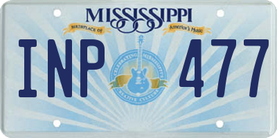 MS license plate INP477
